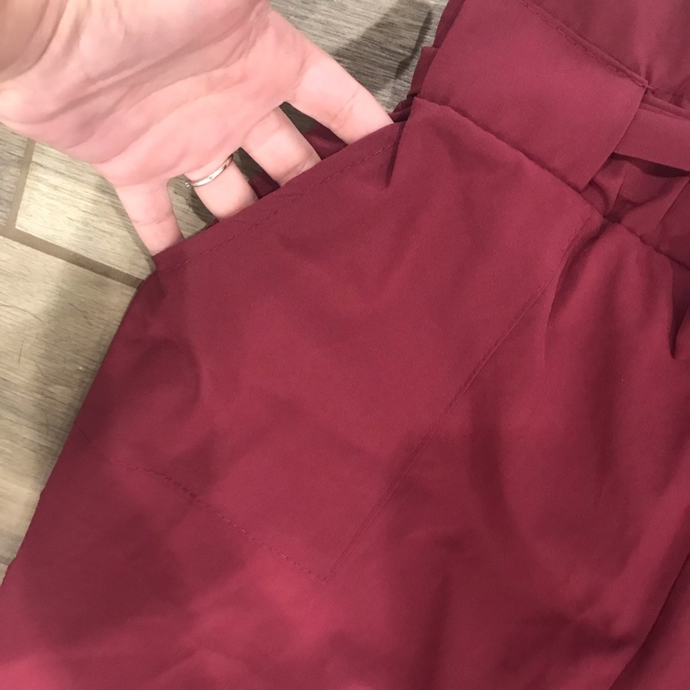 Wine red high waisted pants - Picture 6 of 9